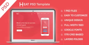HEAT - Apps Landing PSD Template