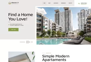 Heaven11 – Free Property & Apartment Real Estate WordPress Theme