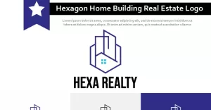 Hexagon House Home Building Real Estate Abstract Logo