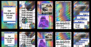 Holographic Iridescent Retro Stories and Posts - After Effects Templates