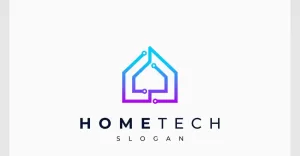 Home Circuit Technology Digital Logo - TemplateMonster