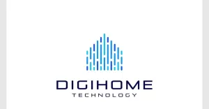 Home House Data Digital Technology Logo - TemplateMonster