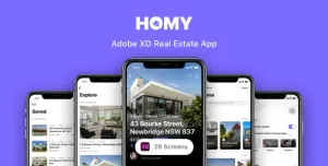 Homy - Adobe XD Real Estate App