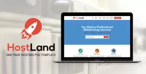 HostLand - One Page Hosting PSD Template