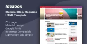 Ideabox - Material Blog/Magazine HTML Template