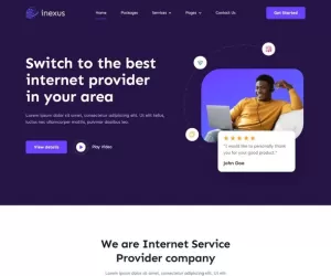 Inexus  Broadband & Internet Service Provider Elementor Template Kit