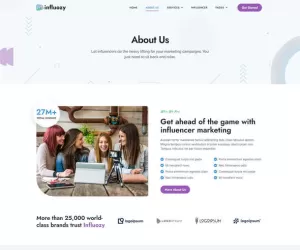 Influozy - Influencer Marketing Agency Elementor Pro Template Kit