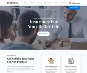 Insurance agency WordPress theme 4 life saving schemes consultation
