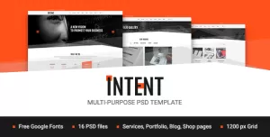 Intent — MultiPurpose Business/Personal Portfolio PSD Template
