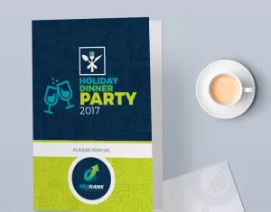 Invitation Card  for Holiday Dinner Party PSD Template