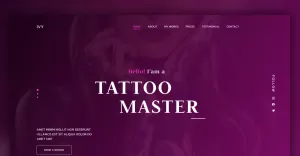 IVY - Tattoo Artist Landing Page PSD Template