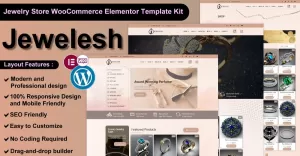 Jewelesh - Jewelry and Cosmetics Store WooCommerce Elementor Template Kit