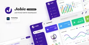 Jobie Admin - Portal Dashboard UI Template PSD