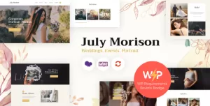 July Morison  An Alluring Event Photographer's Portfolio & Blog WordPress Theme