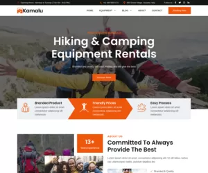 Kamalu - Rental Hiking & Camping Equipment Elementor Pro Template Kit