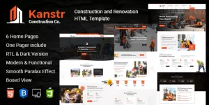 kanstr, Construction HTML Template + RTL Ready
