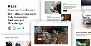 Kara – 100+ Responsive Modules + StampReady, MailChimp & CampaignMonitor compatible files
