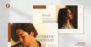 Katheryn – chocolate caramel editorial self-portfolio presentation template