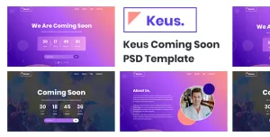 Keus - Coming Soon PSD Template