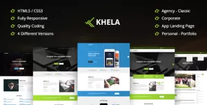 Khela  Business, Portfolio, App Landing Page Template