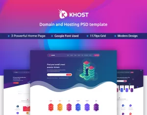 Khost Domain and Hosting PSD Template - TemplateMonster