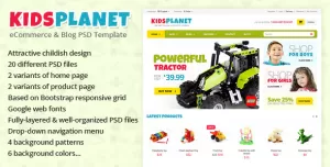 Kids Planet - eCommerce & Blog PSD Template