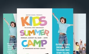Kids Summer Camp Flyers PSD Template - TemplateMonster