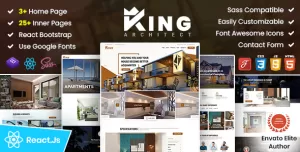 KingArchitect  Property Portfolio & Real Estate React Template - No JQuery