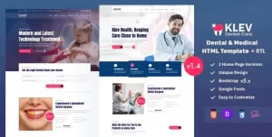 Klev - Dental & Medical Health HTML Template