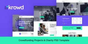 Krowd - Crowdfunding Projects & Charity PSD Template