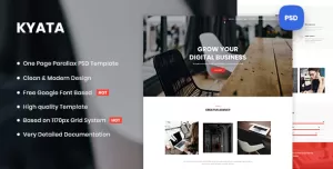Kyata  One Page Parallax PSD Template