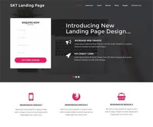 Landing Page WordPress Theme for landing page launches  SKT Themes