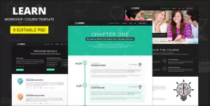 Learn - Courses and Educational PSD template
