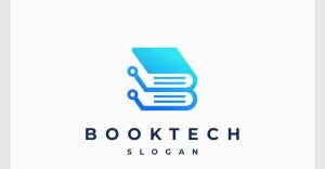 Letter B Book Technology Modern Logo - TemplateMonster