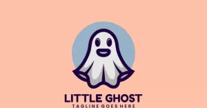 Little Ghost Cartoon Logo