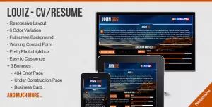 Louiz - CV/Resume Responsive Template + 3 Bonuses