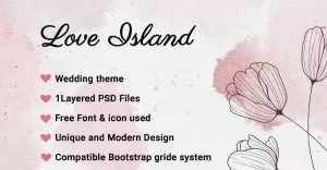 Love Island - Wedding PSD Template