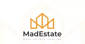 M Initial Building Real Estate Logo Template