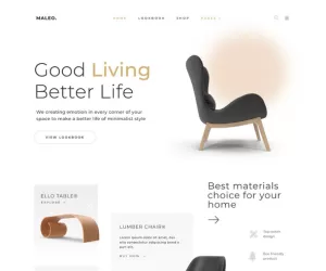 Maleo - Minimal Home Decor & Furniture  Elementor Template Kit