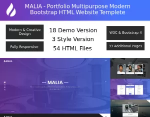 Malia - Portfolio Multipurpose Modern Bootstrap Landing Page Template