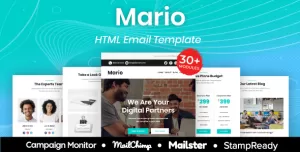 Mario - Multipurpose Responsive Email Template 30+ Modules Mailchimp