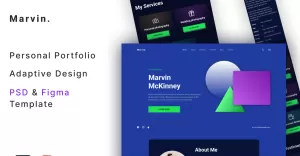 Marvin - Personal Portfolio PSD Template - TemplateMonster