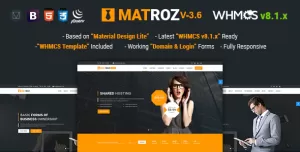 MatRoz  Web Hosting with WHMCS & Material Design Technology Business Template