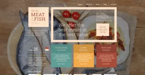Meat  Fish Restaurant WordPress Theme - TemplateMonster