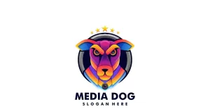 Media Dog Gradient Colorful Logo Style - TemplateMonster