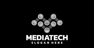 Media Tech Gradient Logo Style