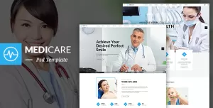 MediCare - Dentist, Medical One Page PSD Template