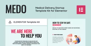 MEDO - Medical Delivery Startup Elementor Template Kit