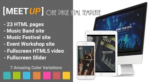 MEETUP - Meeting, Concert HTML5 One-Page Template - Themes ...