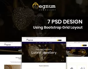 Megnum Jewellery - Jewellery PSD Template - TemplateMonster